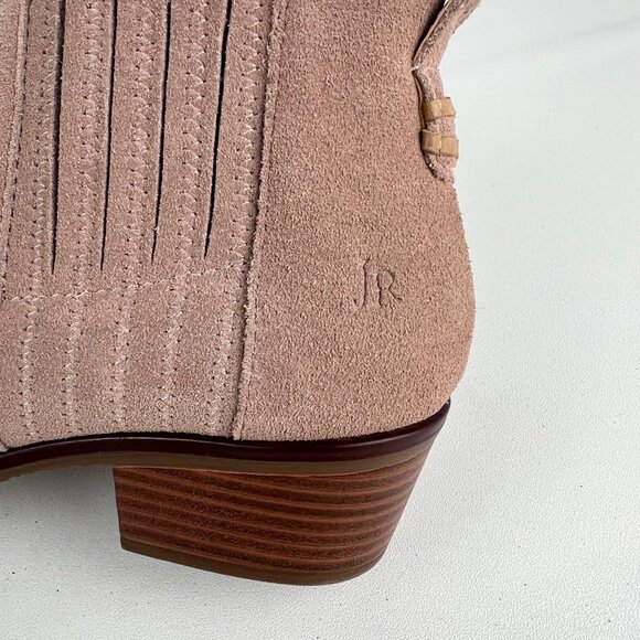 Jack Rogers Womens Liddy Waterproof Suede Block Heel Booties Stone Beige size 8 - Picture 10 of 15